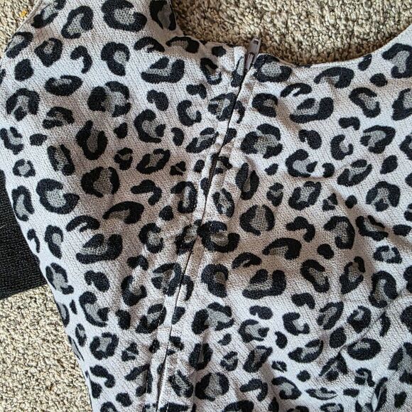 Gymboree Girls Size 8 Dress Set Leopard Print Black Gray Corduroy Winter - Picture 7 of 7